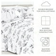 thumbnail image 5 of Noble Linens 2-Piece Light Gray Magnolia Gray Print Comforter Set, Twin/TwinXL, 5 of 9