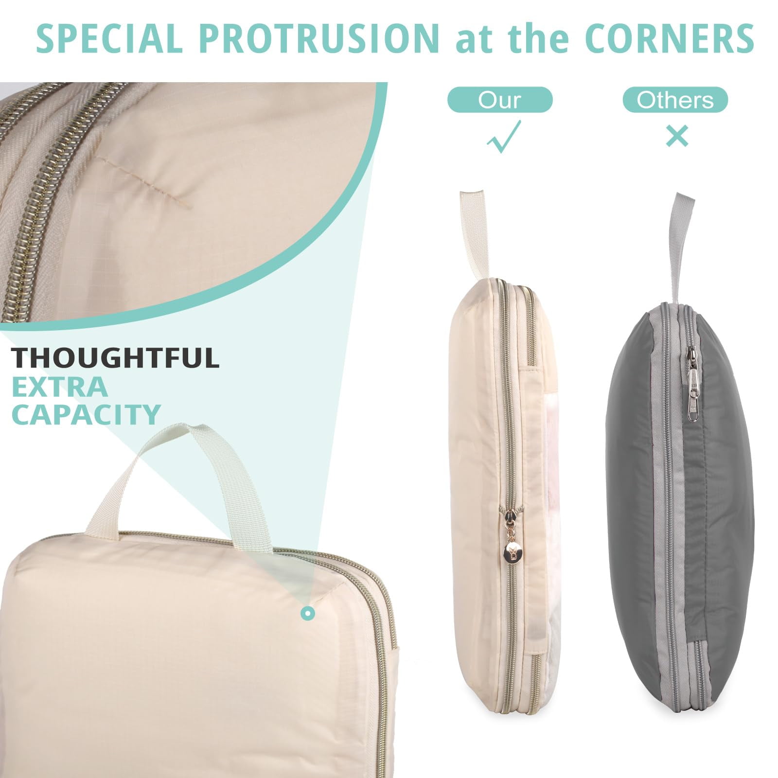 TRIPGEAR 6 Set Mesh Travel Packing Cubes, Lightweight Organizer Bags for Luggage Storage