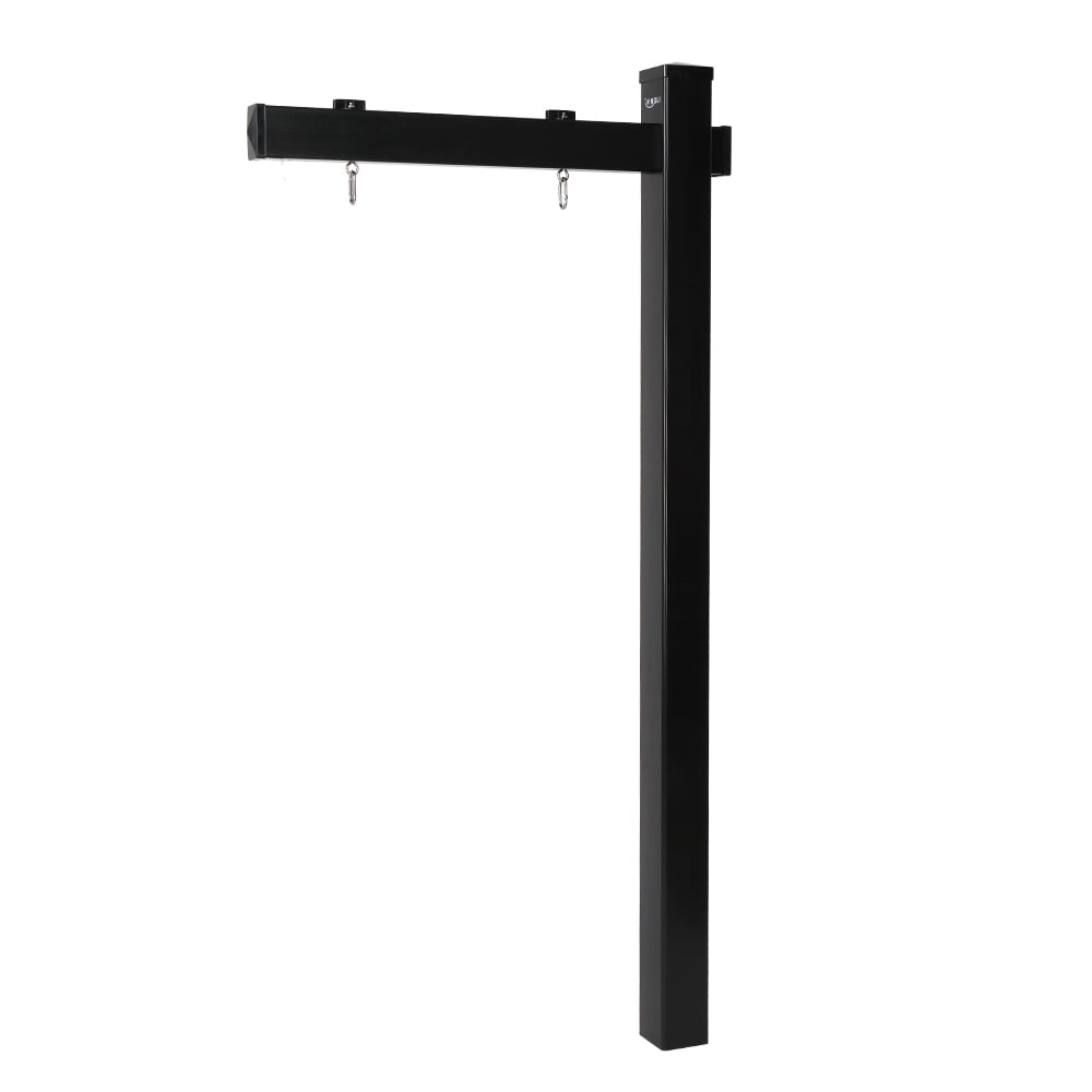 VINGLI 6' Vinyl PVC Real Estate Sign Post for Sale Hanging Ads, 36" Arm Holds up to 24" Sign-Black