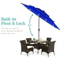 thumbnail image 4 of Best Choice Products 10ft 3-Tier Solar Patio Umbrella w/ 24 LED Lights, Tilt Adjustment, Easy Crank - Resort Blue, 4 of 7