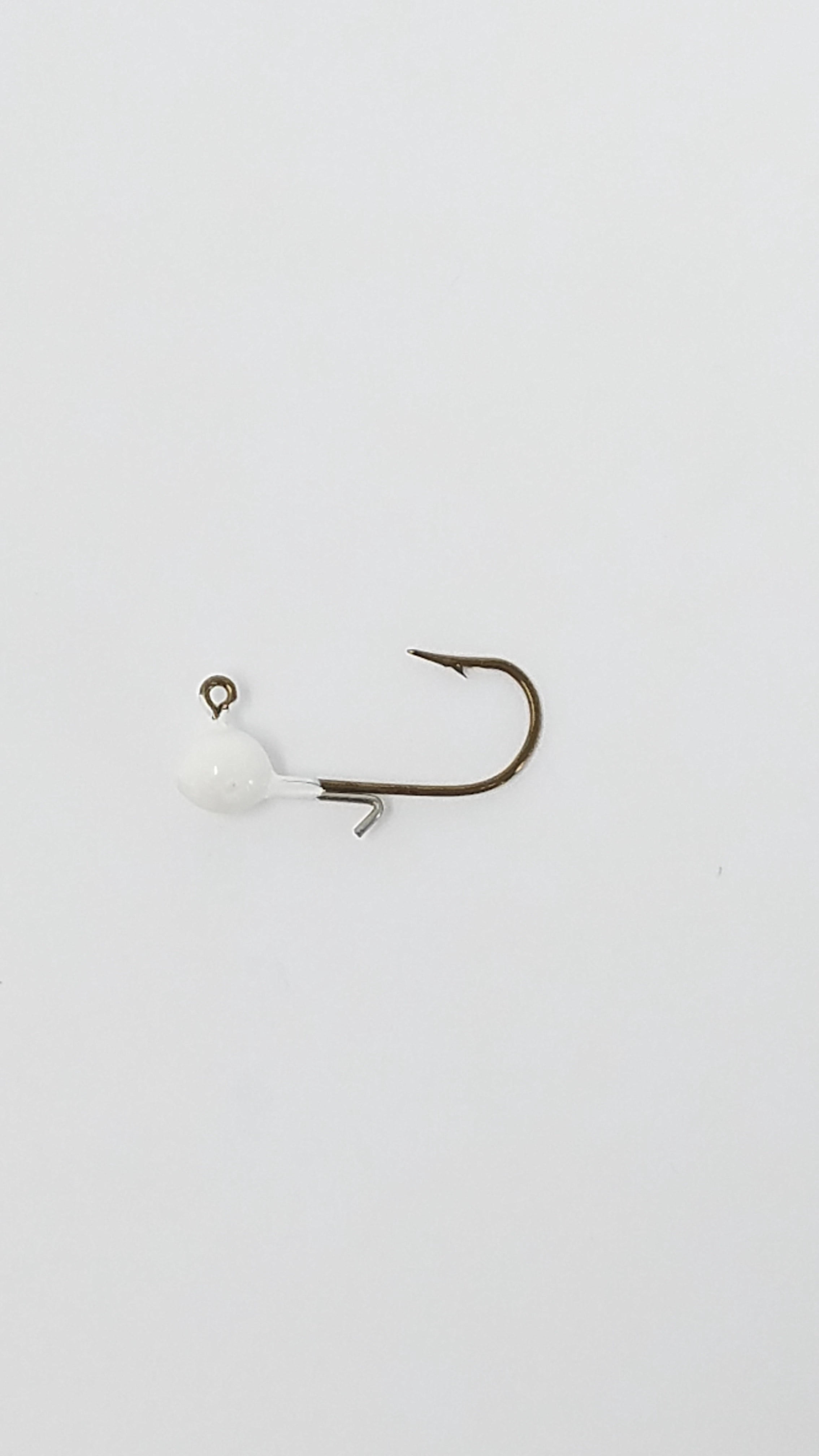 Kalins Freshwater Triple Threat Soft Plastic Fishing Jighead, 1/32 oz White, 10ct, Lake