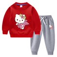 thumbnail image 3 of Hello Kitty nueva ropa para niños pantalones con capucha traje para niños y niñas terciopelo grueso cálido invierno traje de dos piezas de manga larga, 3 of 5