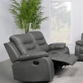 thumbnail image 3 of Coaster Nova Leather Upholstered Motion Reclining Loveseat Dark Gray, 3 of 15