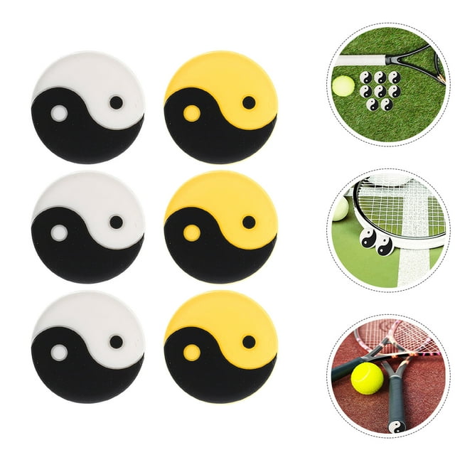 TEHAUX 6pcs Tennis Racket Dampener White Shock Absorption for Tennis Racket Accessories