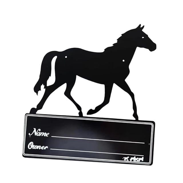Placa con nombre para caballos Zulema decoración de establos de caballos metal