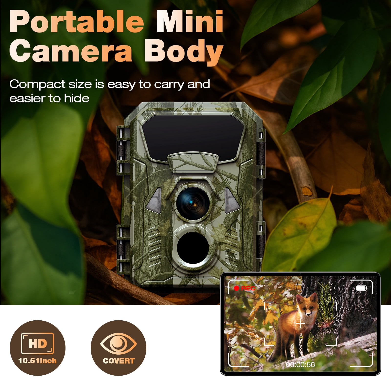CAMPARK 2 PACK Trail Camera 4K 48MP Game Deer Camera with PIR 2PCS LEDs Infrared Night Vision Waterproof 120° Wide Angel 2.0" LCD Hunting Trail Cam for Wildlife Monitor