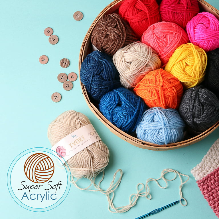 Crochet Kit for Beginners Adults, 84PCS Crochet Set includes 16 Colors  Crochet Yarn Balls 15 Sizes Crochet Hooks, Accessories Kit, Crochet Bag