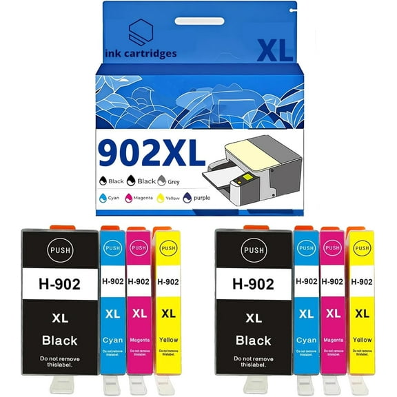 902XL 902 Ink Cartridges Compatible for HP Pro 6978 6968 6974 6975 6960 6951 6954 6956 6958 Inkjet Printers, Leak-Proof Design Crisp Printing