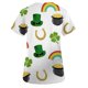 thumbnail image 4 of Puntoco Patrick'S Day Mujer Cuello en V Casual Manga corta Impreso Bolsillos Señoras tops Blusa Uniforme Puntoco Puntoco-5101, 4 of 4