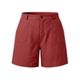 thumbnail image 4 of Achuyrbd Womens Plus Size Casual Shorts, Front Button Loose Fit Lightweight Summer Shorts with Pockets, 4 of 7