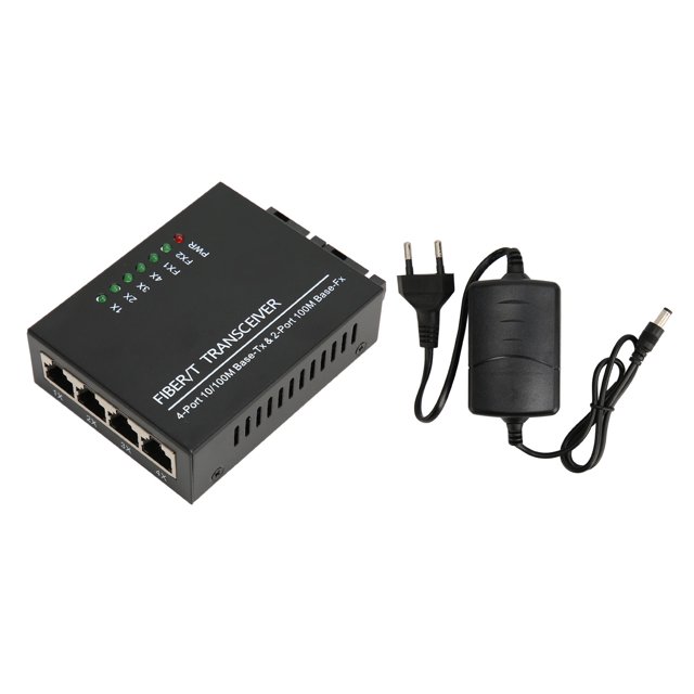Transceptor de fibra Tx1310nm/Rx1550nm transceptor óptico de puerto RJ45 de modo único de fibra única 100-240V enchufe de la UE