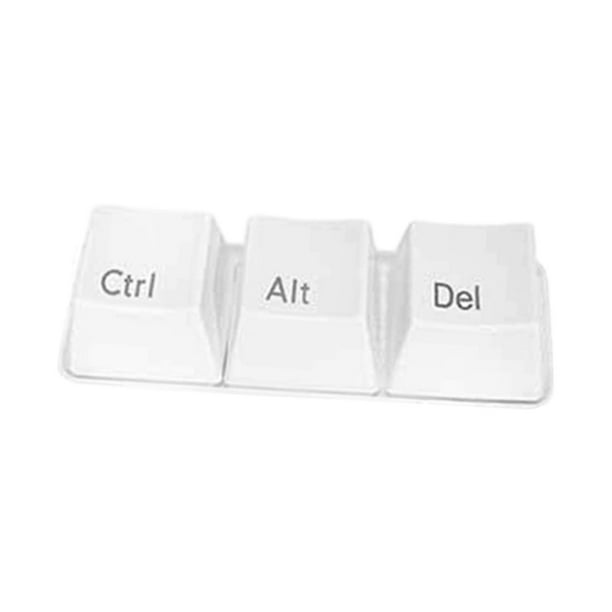 Juego de 3 tazas de café con forma de teclado, pequeñas tazas para servir, duraderas y creativas, cuadradas. Blanco