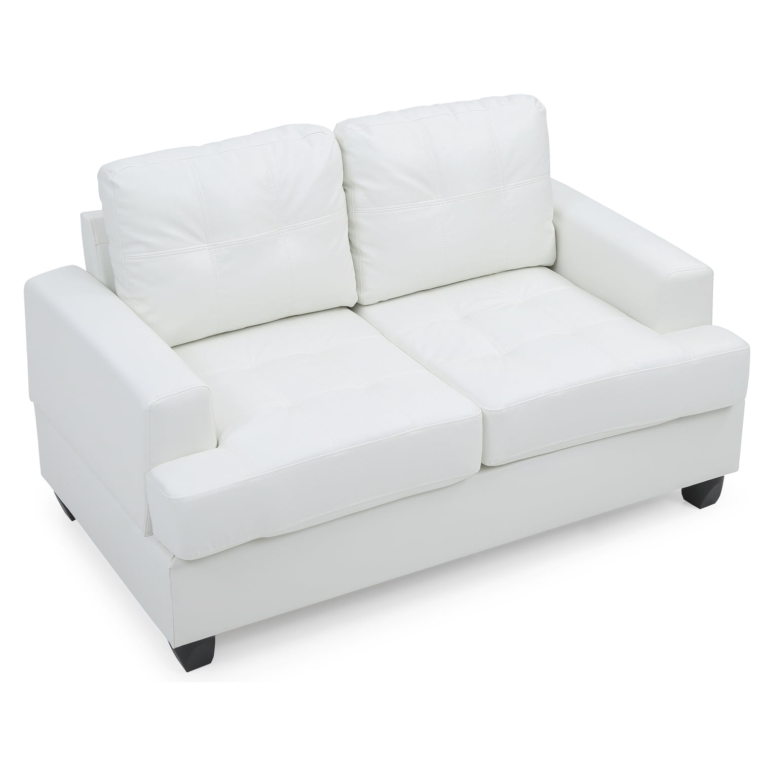 Glory Furniture Sandridge Faux Leather Loveseat in White