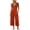 Brown, variant on Ke1Clo Women High Waist Capri Wide Leg Jumpsuit Casual Solid V Neck Sleeveless Button Pocket Rompers Spring Fall Beach Vacation Travel Loose Jumpsuits Black L