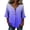 Blue, variant on Womens 3/4 Sleeve Lenth Linen Tops V Neck Gradient Tunic Shirt Casual Loose Fit Button Up Blouse White XXL