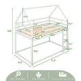thumbnail image 5 of Bellemave Wooden House Bunk Bed, Twin Over Twin Low Bunk Bed with Ladder,  Floor Bunk Bed for Teen Bedroom (White), 5 of 10