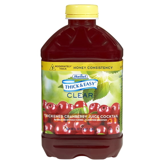 Thick & Easy Thickened Cranberry Juice Cocktail, Honey Consistency, 46 ounce Bottle, 1 Count