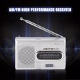 thumbnail image 4 of Radio AM FM Portable Mini Antenne Télescopique avec Haut-Parleur Intégré Récepteur AM FM Prise Écouteurs Argent pour Usage Domestique et Extérieur, 4 of 7
