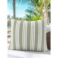 thumbnail image 4 of Outdoor Pillows Waterproof, Farmhouse Sage Green Striped Throw Pillows with Inserts Included, Modern Stripes Art Indoor Outdoor Decorative Lumbar Pillow for Bed/Couch/Patio 16"x16", 1Pcs, 4 of 8