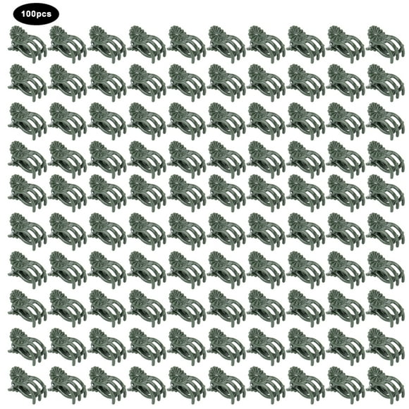 Eatbuy Clip de Plante - 100Pcs Clip de Plante Belle Forme de chrysanthème Jardin Fleur tiges Fixation Support Clips Outil(with Pin in Clip)