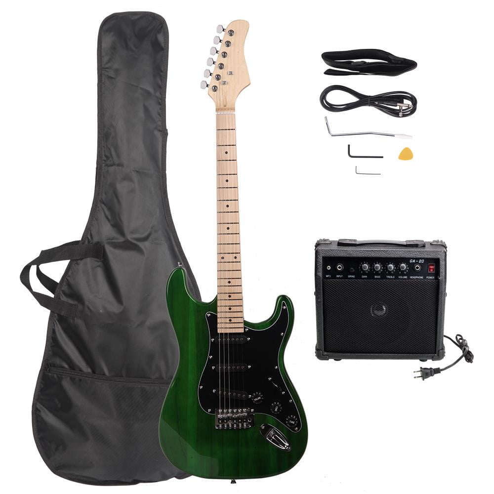 Ktaxon Electric Guitar with 15W Amplifier, Guitar Bag, Power Wire, Strap, Plectrum, Green
