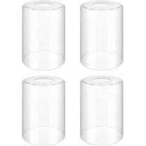 Clear Glass Lamp Shade Cylindrical Light Cover with Fitter Opening Replacement for Chandelier Bathroom Vanity Light Pendant, 4 Pcs