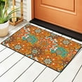 thumbnail image 2 of YFYANG 72"x48" Non-Slip Flannel Carpet Doormat, Living Room Bedroom Office Decorative Area Rugs, Indoor Orange Vintage Mandala Pattern Floor Mats, 2 of 7