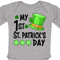 thumbnail image 4 of Inktastic My 1st St. Patrick's Day Green Top Hat and Clovers Boys or Girls Long Sleeve Baby Bodysuit, 4 of 5