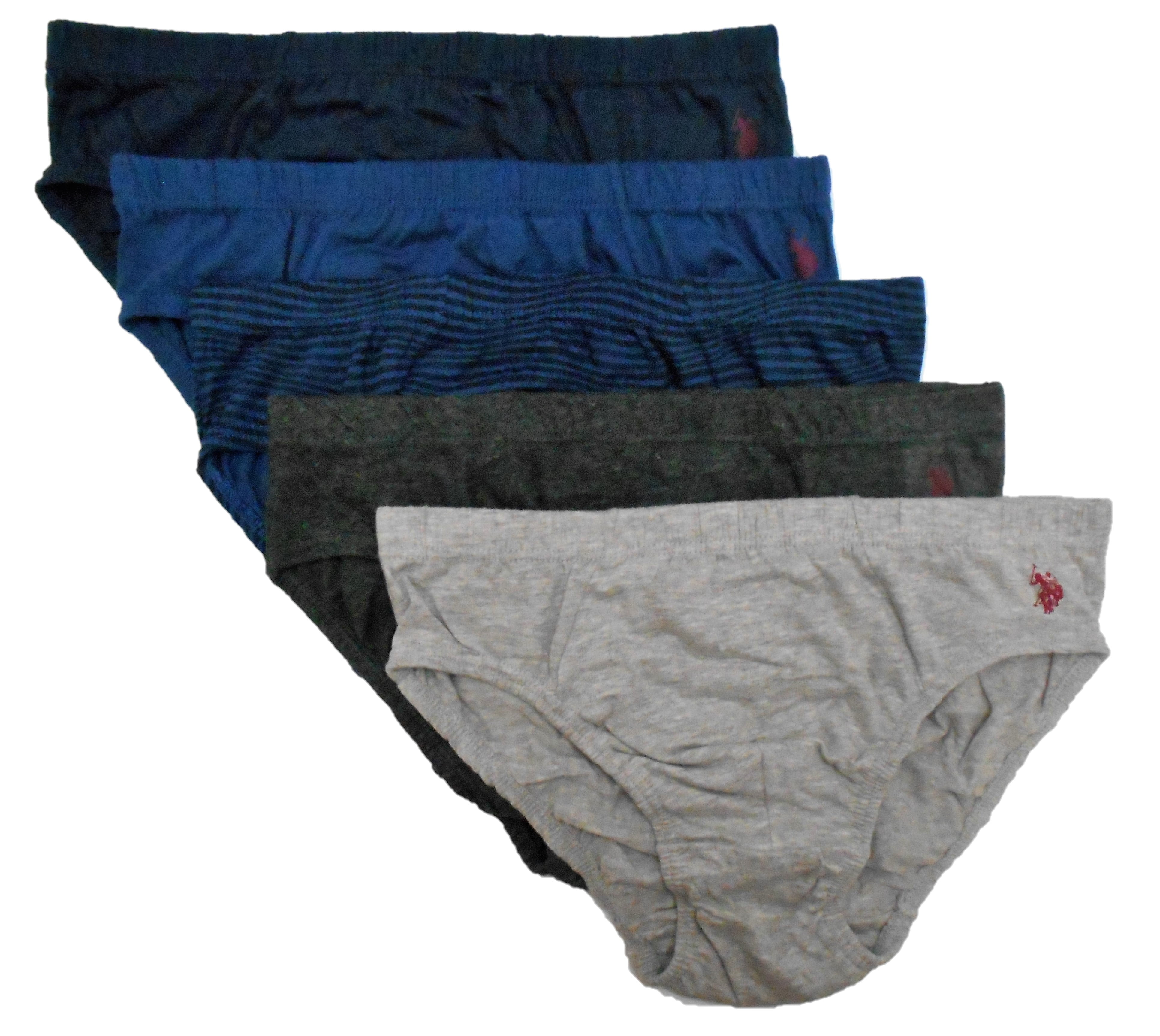US POLO MEN'S PACK 5 BRIEFS 183 P03 STRIPED BLUE LARGE