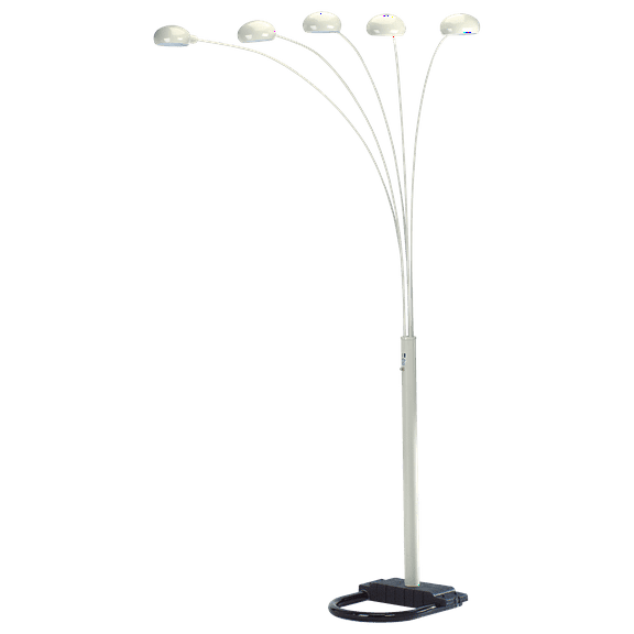 84"H WHITE 5-HEAD STYLE FLOOR LAMP (1PC/CTN) (2.24/33.97)