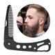 thumbnail image 1 of Peine plegable de acero inoxidable para barba y bigote, herramienta de aseo personal de bolsillo con abridor de botellas, color negro., 1 of 5