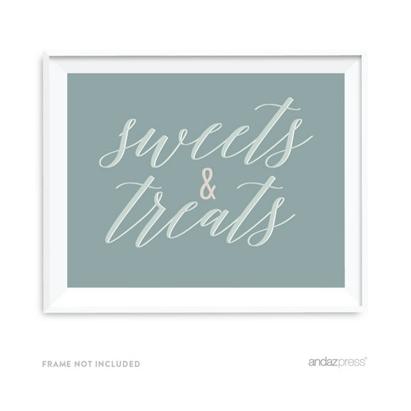 Signature Rustic Pastels Party, 8.5x11-inch Party Sign, Sweets & Treats, 1-Pack