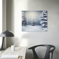 thumbnail image 3 of Nawypu Christmas Tree Canvas Wall Art, Winter Snow Scene Poster Pictures for Christmas Wall Decoration, Shimmering Forest Canvas Christmas Trees Painting Framed Artwork for Living Room Decor, 3 of 4