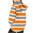 thumbnail image 3 of YLSDY Fashion Children Boys Girls Sweatshirt Winter Casual Long Sleeve Striped Printed Scoop Neck Fleece Warm Pocket Hooded Blouse Orange 13 Years, 3 of 4