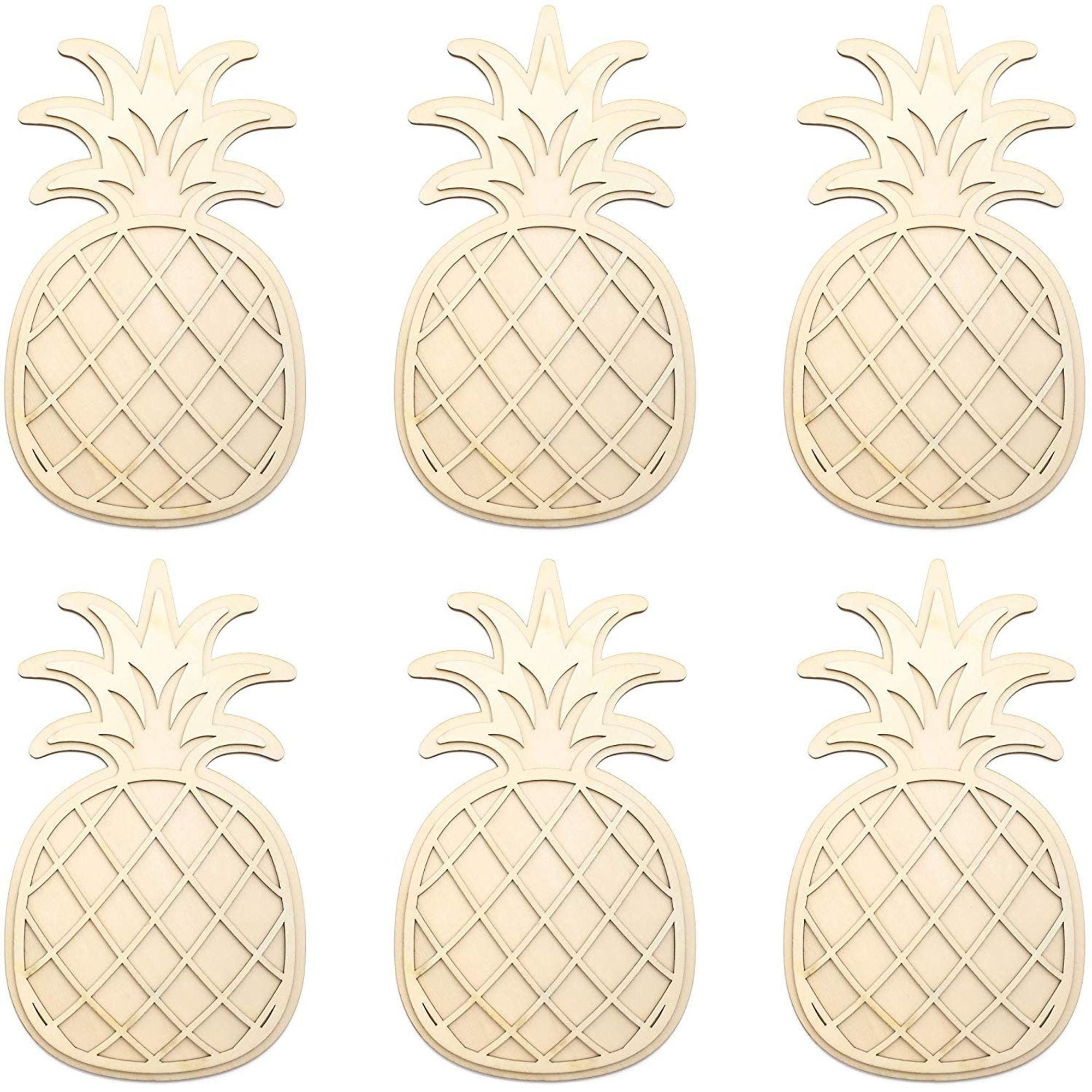 Pineapple Fruit Solid Unfinished Wood Shape Piece Cutout for DIY Craft Projects