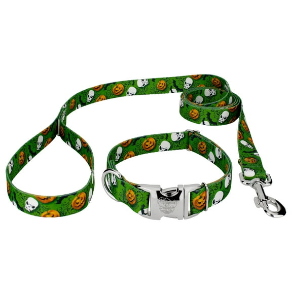 Country Brook Petz® Premium Ghoulish Delights Dog Collar and Leash Limited Edition, Large