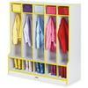 "0468JCWW007 Rainbow Accents Step 5 Section Locker - 50.5"" Height x 48"" Width x 17.5"" Depth - 5 Compartment(s) - Yellow"