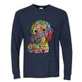 thumbnail image 3 of Dean Russo Sweet Poodle Dog Lover Mens Long Sleeve Shirt, Vintage Heather Navy, 3X-Large, 3 of 6