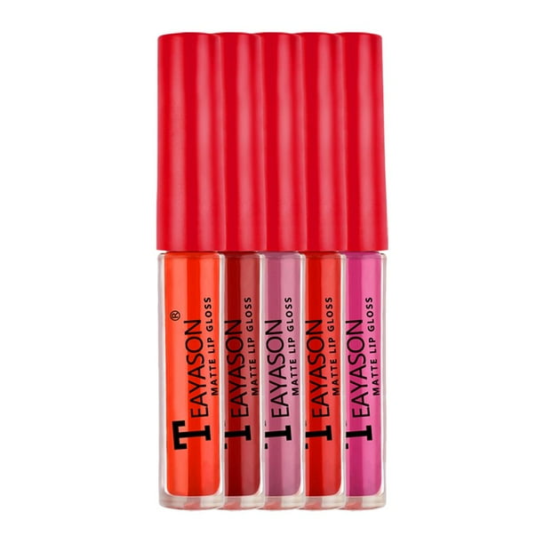 Lápiz labial líquido de belleza con brillo labial mate para mujer, resistente al agua y de larga duración. rojo