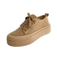 thumbnail image 2 of AUDeals Women's Canvas Shoes, Low Top Lace Up Platform Sneakers with Lightweight Comfort, Casual Walking Tennis Style, 2 of 8