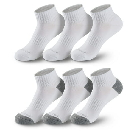 

MONFOOT 6 Pairs Daily Cushion Comfort Fit Performance Quarter Socks for Men/Women Medium