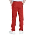 thumbnail image 5 of dazeni Boys Dress Pants Slim Fit School Uniform Pants for Boys Elastic Waist Trousers with Pockets Red, 5 of 8