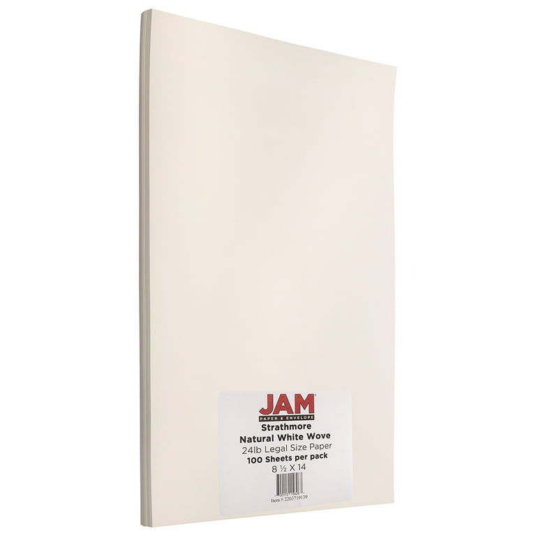 Jam Paper Strathmore Cardstock, 8.5 x 11, 130lb Bright White Wove, 25 Sheets/Pack