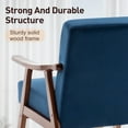 thumbnail image 4 of Hassch Velvet Accent Armchair with Solid Rubberwood Frame and Thick Backrest, Modern Lounge Chair for Living Room, Bedroom, Home Office (Navy), 4 of 10