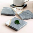 thumbnail image 5 of Laurie Gates Four Piece Coaster Set Gray and White - Square, 5 of 5