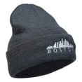thumbnail image 4 of Boston Skyline Embroidered Cuffed Long Beanie - Dk Grey OSFM, 4 of 5