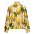thumbnail image 6 of Jackets for Women Winter Coat Jackets Flannel Stand Collar Jacket(Lemons And Leaves Pattern,Size:S-4XL), 6 of 7