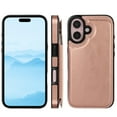 thumbnail image 5 of Wallet Case for iPhone 16 with Card Holder, Back Folio Flip Premium PU Leather Kickstand Card Slots Case, Double Strong Magnetic Clasp Durable Shockproof Phone Case for iPhone 16,Rosegold, 5 of 11