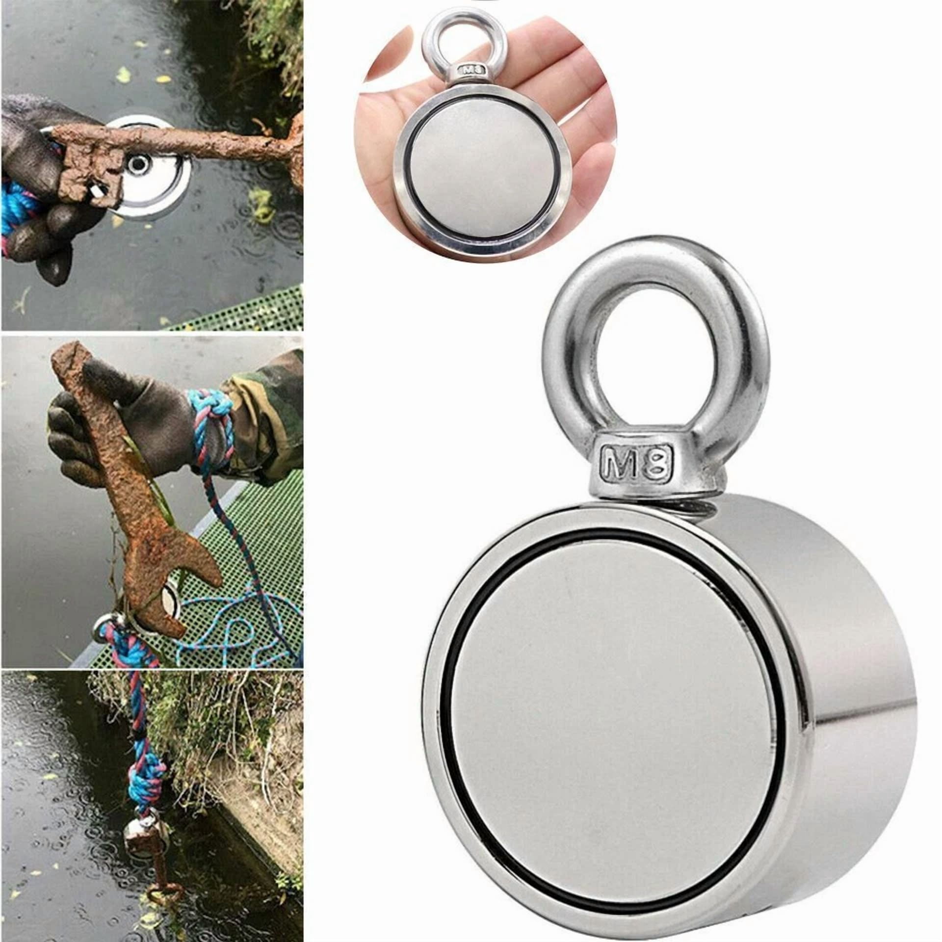 500Lbs Round Double Sided Super Strong Neodymium Fishing Magnet Pulling Force Us