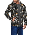 thumbnail image 2 of Zufioo Dancing Skeleton Party Print Men's Hooded Cardigan, Zip-up Long-Sleeved Sweatshirt Jacket Sportswear-Medium, 2 of 5